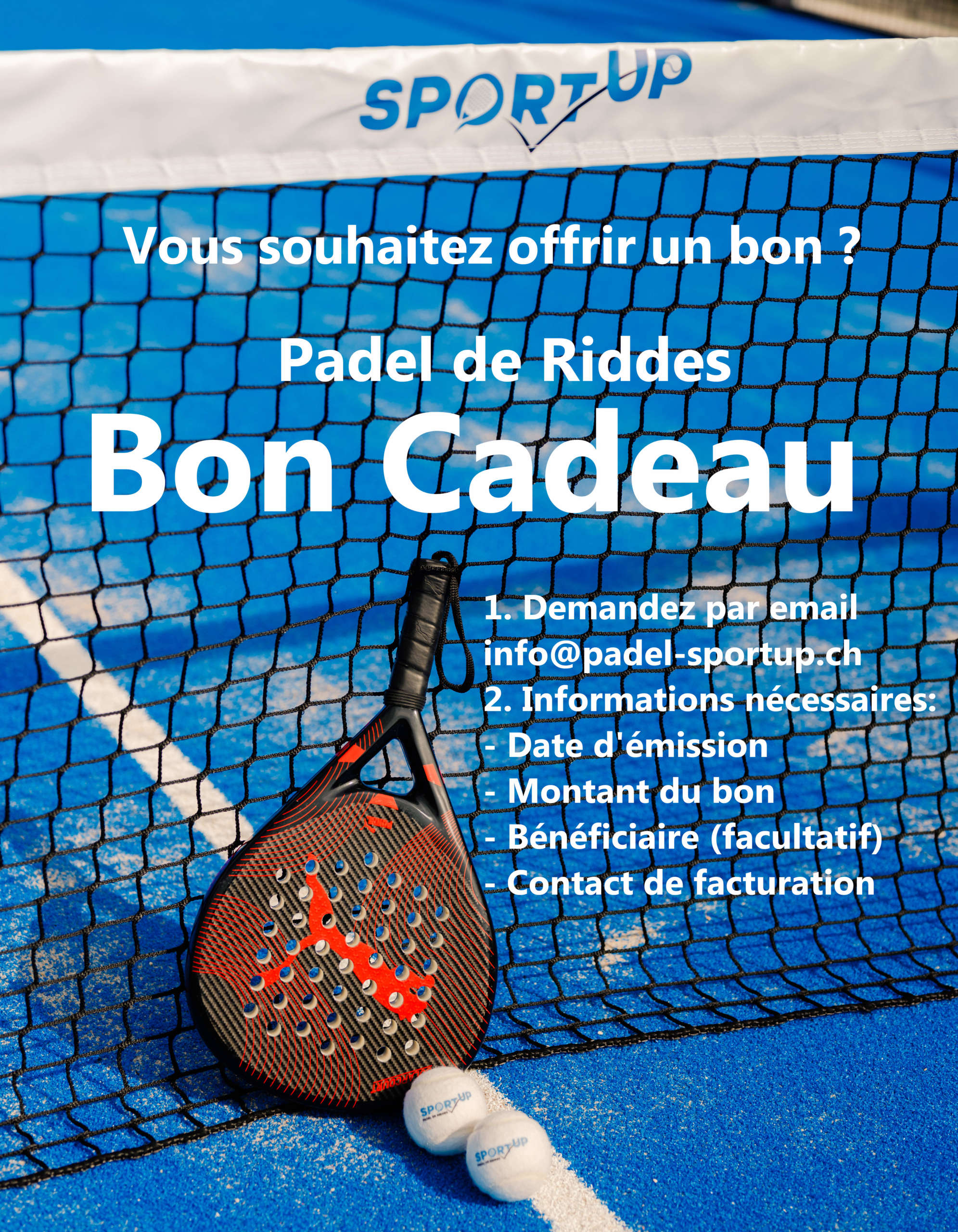 Bon cadeau Padel de Riddes Valais